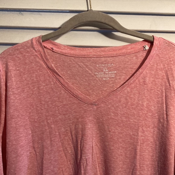 Sonoma - XL long sleeve pink v-neck shirt - Picture 3 of 9